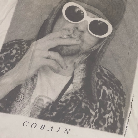 H&M Divided Kurt cobain off white distressed hem t shirt XS - Picture 2 of 5